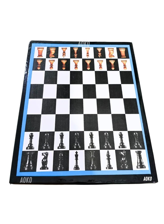 AOKO لعبة لوحية من AOKO تجمع بين لودو والشطرنج والسلم والثعبان، 3 في 1، مع مجموعتين من قطع لودو ونرد وقطع شطرنج، مثالية للحفلات والتسلية، خفيفة الوزن. - Image 4